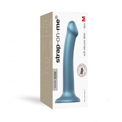 Насадка для страпона Strap-On-Me Mono Density Dildo Blue M, диам. 3,3см, однослойный силикон, гибкий