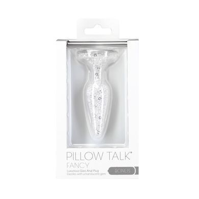 Скляна анальна пробка Pillow Talk Fancy Luxurious Glass Anal Plug, ⌀3,1см, віброкуля в подарунок
