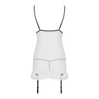 Сорочка прозрачная с пажами Passion ORIHIME CHEMISE S/M, white, трусики, стрэпы
