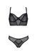 Комплект Passion DROSERA SET black, L/XL, сітка+мереживо, бюстьє та трусики танга
