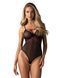 Боді Obsessive Novenes teddy, XL/2XL, прозоре, чашки на кісточках, декор у вигляді стрічок