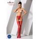 Сетчатые чулки-стокинги Passion S016 One Size, Red, имитация ажурного пояса с гартерами
