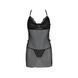 Сорочка Passion DELIENA CHEMISE S/M black, стрінги із заниженою талією
