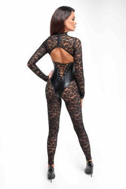 Комбинезон Noir Handmade F299 Enigma, XL, кружево, длинный рукав, имитация корсета, доступ