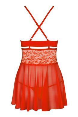Бэби-долл Obsessive 838-BAB-3 babydoll & thong red S/M