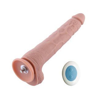 Фаллоимитатор 11.8&Prime; с вибрацией для секс-машин Hismith Silicone Dildo with Vibe, KlicLok, пульт ДУ