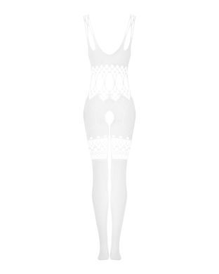 Сетчатый бодистокинг с имитацией топа и шорт Obsessive Bodystocking G330 XL/XXL, white, с доступом