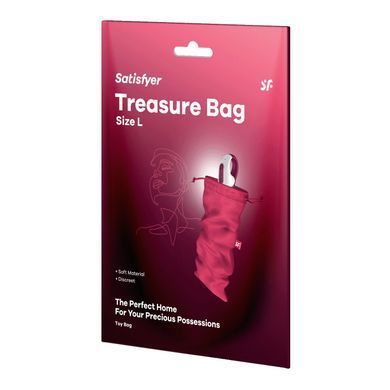 Мешочек для секс-игрушек Satisfyer Treasure Bag L, розовый, на шнурке