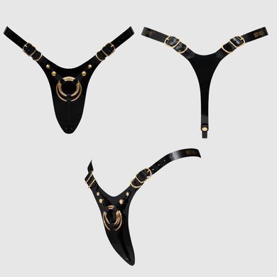 Трусики для страпона Strap-On-Me Leatherette Harness Fabulous - One Size - Black Glossy