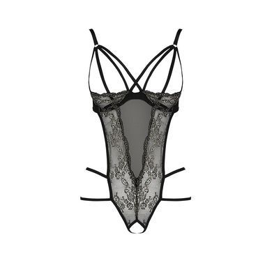 Боди монокини с открытой грудью VALERY BODY black S/M - Passion Exclusive