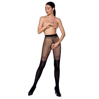 Колготки с открытым доступом, двойная плотность Passion TIOPEN 012 5 (20/40 den), black