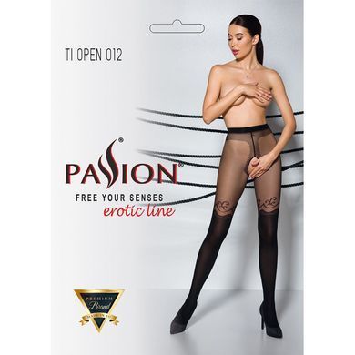 Колготки с открытым доступом, двойная плотность Passion TIOPEN 012 5 (20/40 den), black