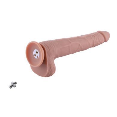 Фаллоимитатор 11.8&Prime; с вибрацией для секс-машин Hismith Silicone Dildo with Vibe, KlicLok, пульт ДУ