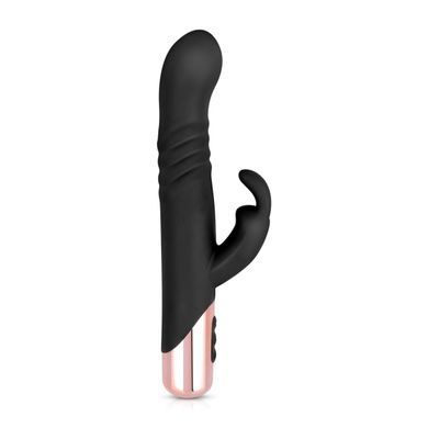 Вібратор-кролик Rosy Gold - Rabbit Vibrator with thrusting function - Black
