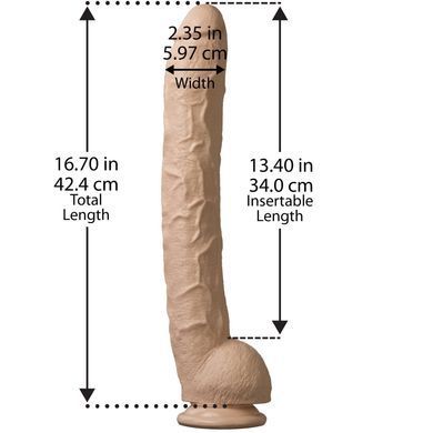 Фаллоимитатор Doc Johnson Dick Rambone Cock White (в ПЭ пакете!), диаметр 6см, длина 42см, ПВХ