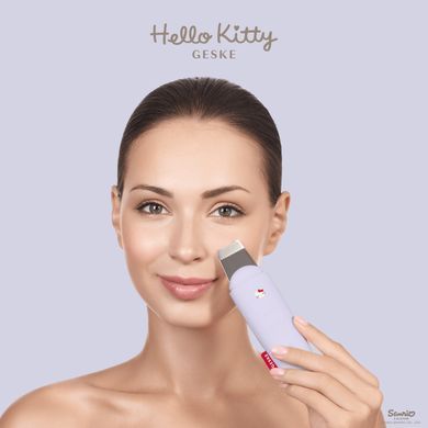 Мікрострумовий скрабер для шкіри і усунення чорних точок GESKE MicroCurrent Skin Scrubber&Blackhead Remover 9в1 Hello Kitty purple