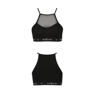 Спортивный топ с прозрачной вставкой Passion PS006 TOP M, black
