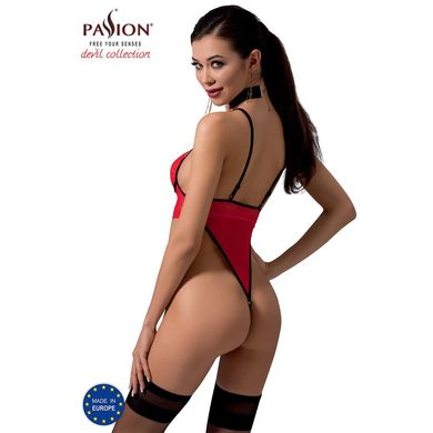 Боди с высоким вырезом бедра AKITA BODY red L/XL - Passion Exclusive