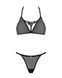 Напівпрозорий комплект Obsessive Celia Noir 2-pcs set XS/S, бюстгальтер, стрінги