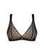 (SALE) Мереживний бюстгальтер із трикутною чашкою Obsessive Estiqua bra XS/S, чорний, широкі лямки