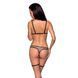 Эротический комплект нижнего белья Passion GABI SET S/M beige, трусики с гартерами