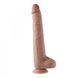 Фаллоимитатор 11.8&Prime; с вибрацией для секс-машин Hismith Silicone Dildo with Vibe, KlicLok, пульт ДУ