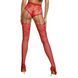 Эротические колготки-бодистокинг Passion ECO S004 red, закрытые трусики, декор, подвязки
