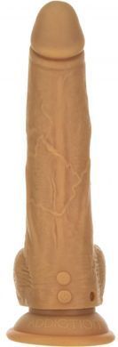 Фаллоимитатор с пульсацией Naked ADDICTION Dominic 9&Prime; Caramel, пульт ДУ, диаметр 4,2 см