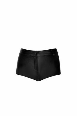 Шортики Noir Handmade F318 Wild, L, black, под латекс, крокодиловый принт, с доступом