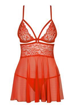 Бебі-дол Obsessive 838-BAB-3 babydoll & thong red L/XL