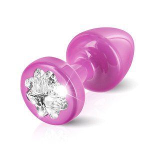 Анальная пробка со стразом Diogol Anni R Clover Pink Кристалл 30мм
