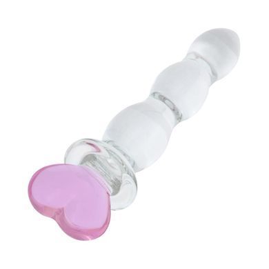 Стеклянная анальная цепочка Gildo Glass Butt Plug Heart Shape No. 35