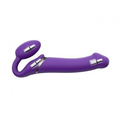 Безремневой страпон с вибрацией Strap-On-Me Vibrating Violet XL, диам. 4,7см, пульт ДУ, регулируемый