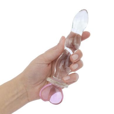 Стеклянная анальная цепочка Gildo Glass Butt Plug Heart Shape No. 35