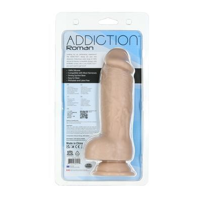 Реалістичний фалоімітатор ADDICTION Roman 8&Prime; Girthy Dong, довжина 22 см, діаметр 6 см