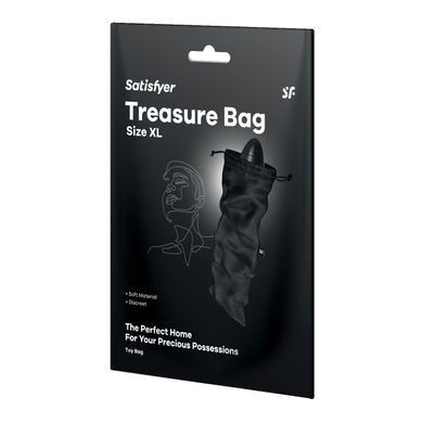 Мешочек для секс-игрушек Satisfyer Treasure Bag XL, черный, на шнурке