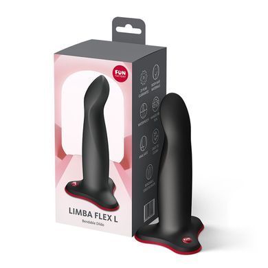 Фалоімітатор Fun Factory LIMBA FLEX L Black, гнучкий, з ефектом пам&rsquo;яті, підходить для точки G