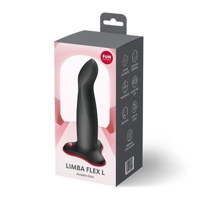 Фалоімітатор Fun Factory LIMBA FLEX L Black, гнучкий, з ефектом пам&rsquo;яті, підходить для точки G