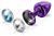 Анальная пробка Diogol Anni Magnet Purple: Кристалл/Аквамарин 25мм, со сменными стразами на магните