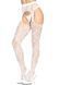 Ажурні колготки із сердечками Leg Avenue Heart White, one size, імітація панчіх