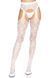 Ажурні колготки із сердечками Leg Avenue Heart White, one size, імітація панчіх