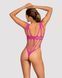 Сетчатый бодистокинг с продольными вырезами Obsessive B121 teddy S/M/L, розовый