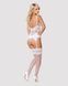 Сатиновый кружевной корсет Obsessive 810-COR-2 babydoll & thong L/XL, белый, корсет, танга
