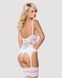 Сатиновый кружевной корсет Obsessive 810-COR-2 babydoll & thong L/XL, белый, корсет, танга