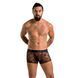 Чоловічі прозорі боксери Passion 032 SHORT JAMES XXL/XXXL Black, сітка