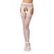 Сексуальні колготки-бодістокінги Passion S022 One Size, White, імітація панчіх і пояса з гартерами