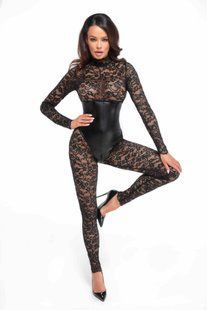Комбинезон Noir Handmade F299 Enigma, 3XL, кружево, длинный рукав, имитация корсета, доступ