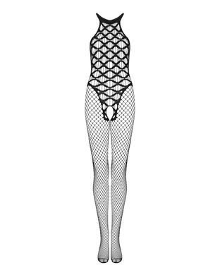 (SALE) Сітчастий бодістокінг з імітацією боді Obsessive Bodystocking G332 S/M/L, black, з доступом