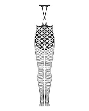 (SALE) Сітчастий бодістокінг з імітацією боді Obsessive Bodystocking G332 S/M/L, black, з доступом