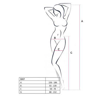 Эротические колготки-бодистокинги Passion S023 One Size, Black, имитация чулок с ромбами и пояском